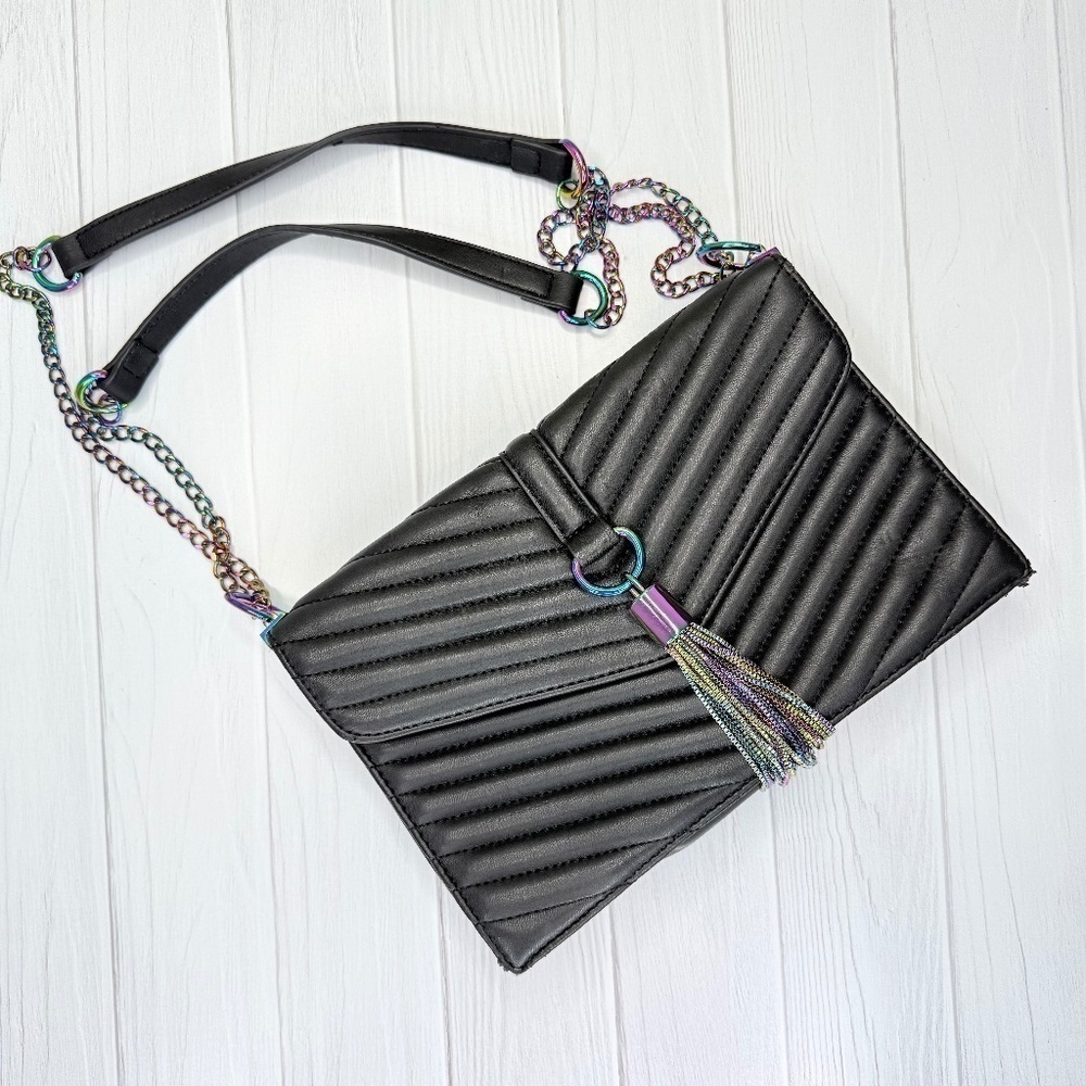 INC Black Quilted Convertible Bag – Vegan Leather